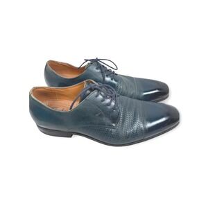 Florsheim Men's Cap Toe Woven‎ Dress Shoes Size 11 D Leather Blue